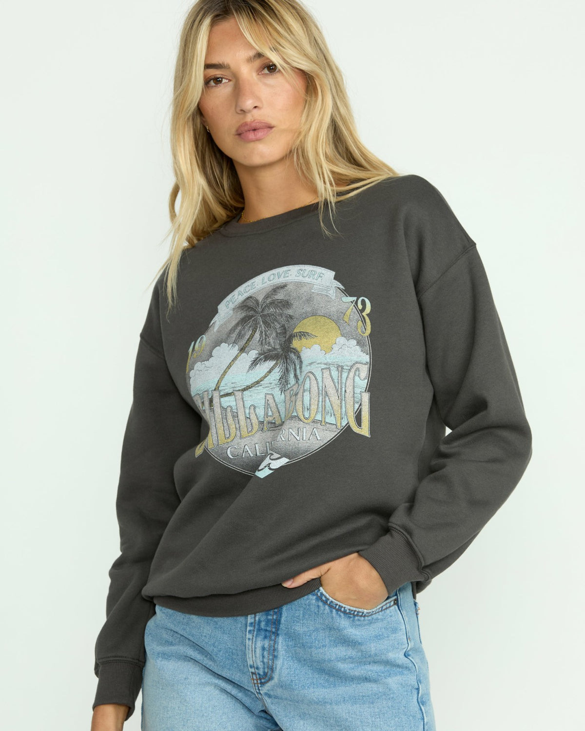 Wonderland Calls Crewneck Sweatshirt - Off Black | Billabong