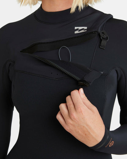 3/2mm Furnace Natural GBS Chest Zip Fullsuit - Black Tiki | Billabong