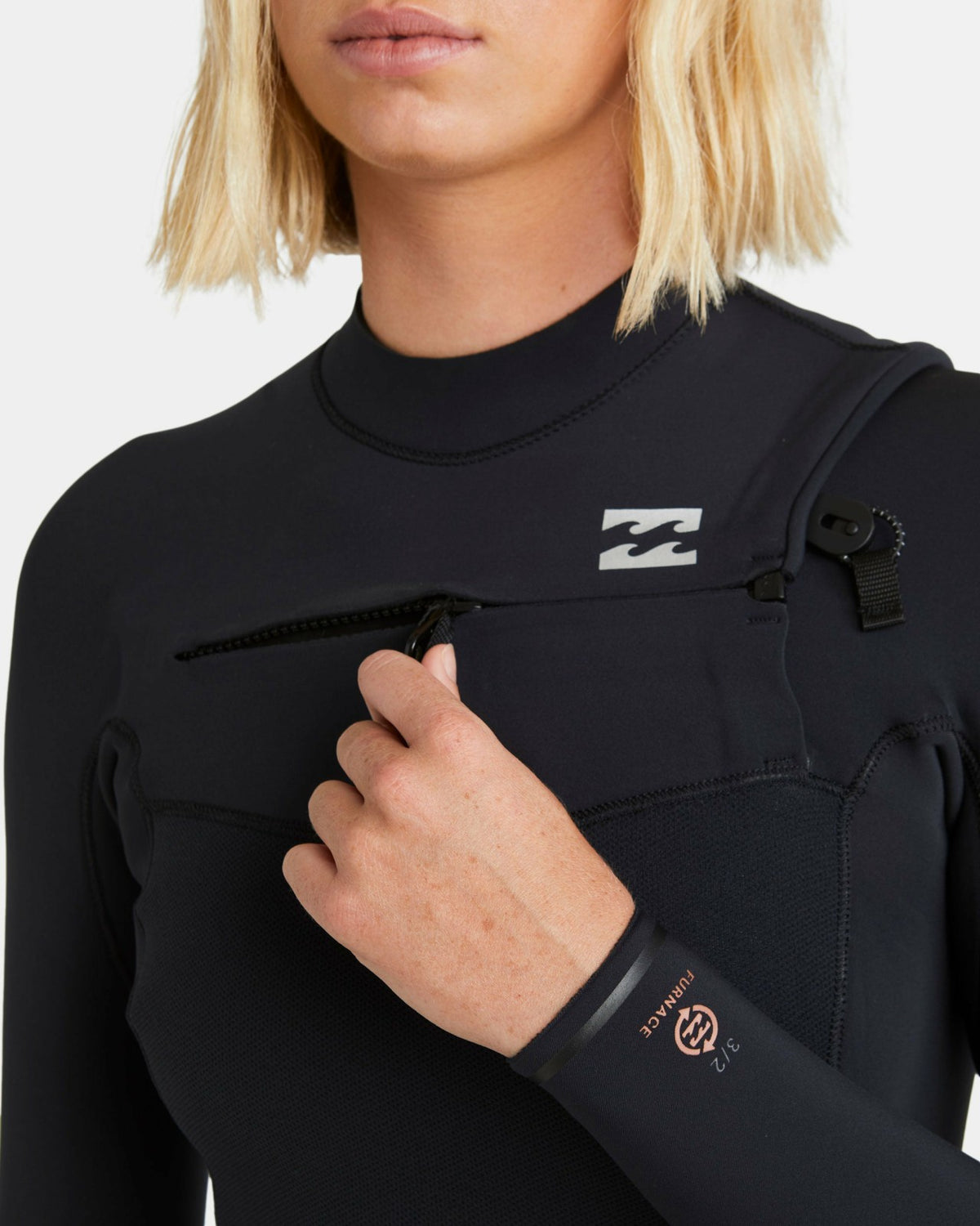 3/2mm Furnace Natural GBS Chest Zip Fullsuit - Black Tiki | Billabong