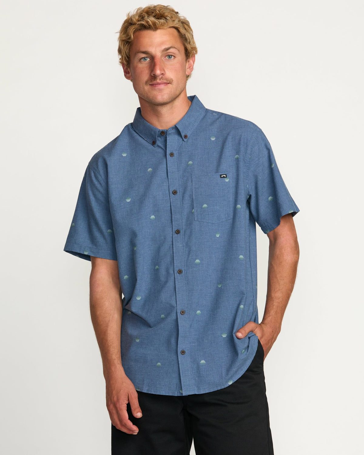 All Day Jacquard Short Sleeve Shirt - Deep Blue | Billabong