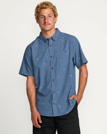 All Day Jacquard Short Sleeve Shirt - Deep Blue | Billabong