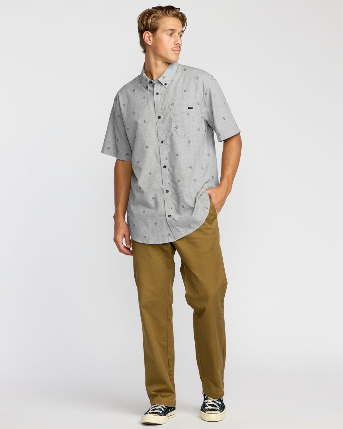 All Day Jacquard Short Sleeve Shirt - Silver | Billabong