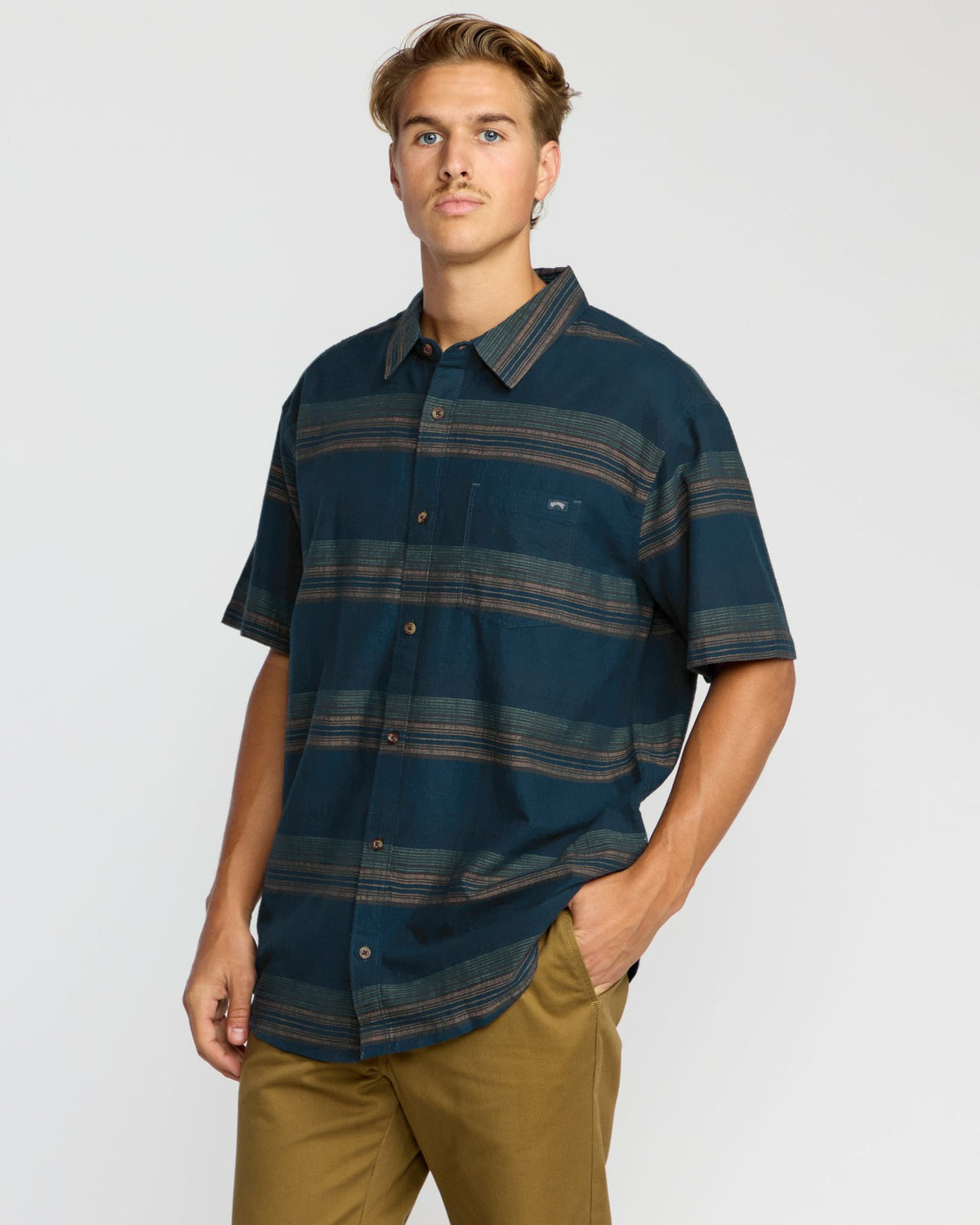 All Day Stripe Short Sleeve Shirt - Midnight | Billabong