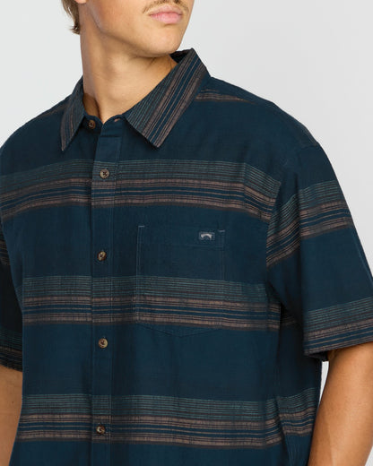 All Day Stripe Short Sleeve Shirt - Midnight | Billabong