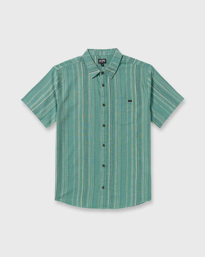 All Day Stripe Short Sleeve Shirt - Sage Green | Billabong