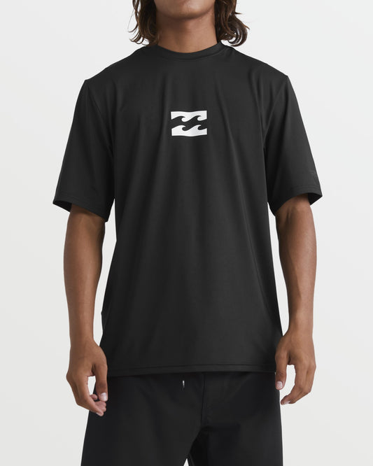 All Day Wave Short Sleeve Rashguard - Black | Billabong