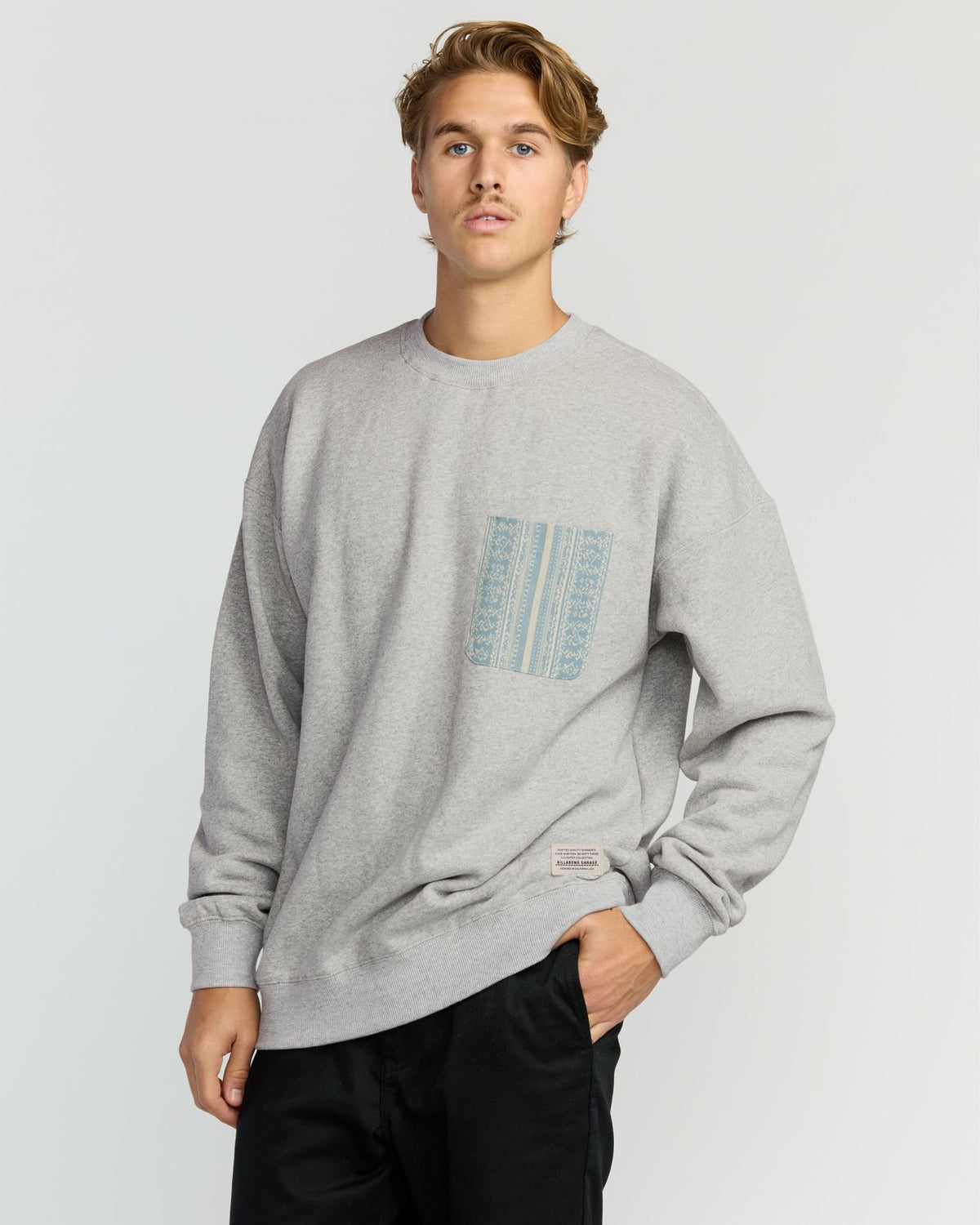 Austin Garage Crew Sweatshirt - Lt Grey Htr | Billabong