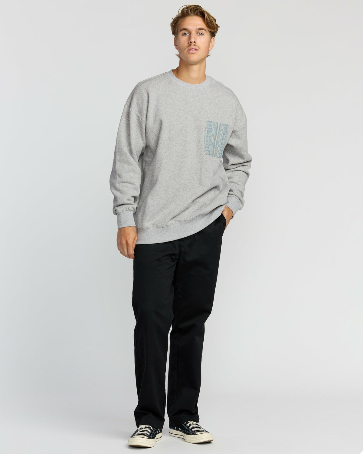 Austin Garage Crew Sweatshirt - Lt Grey Htr | Billabong