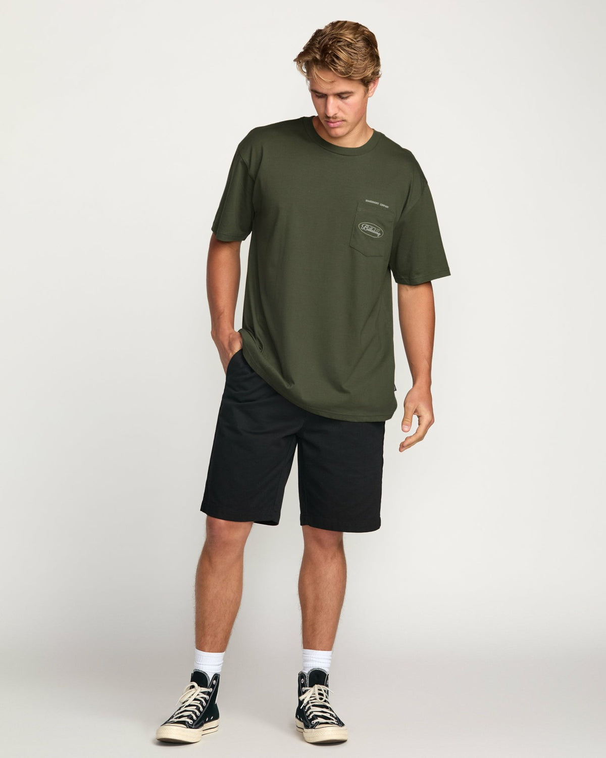 Bad Dog Pocket Regular Tee - Olive | Billabong