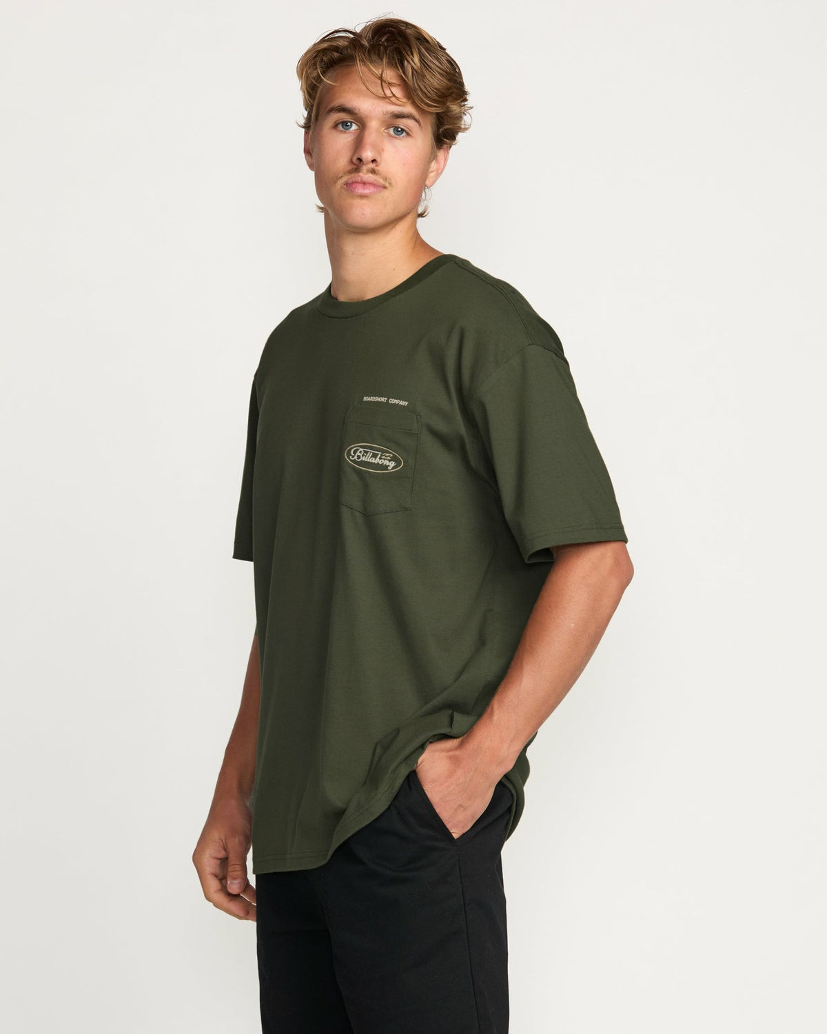 Bad Dog Pocket Regular Tee - Olive | Billabong