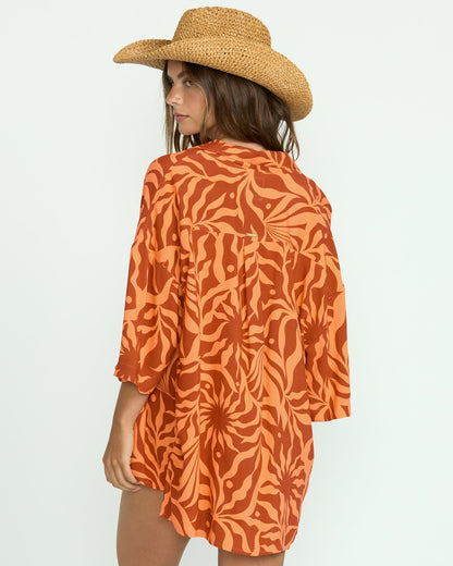 Beach Side Printed Short Sleeve Shirt - Orange Squeeze | Billabong