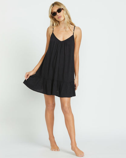 Beach Vibes Beach Coverup Dress - Black Pebble | Billabong