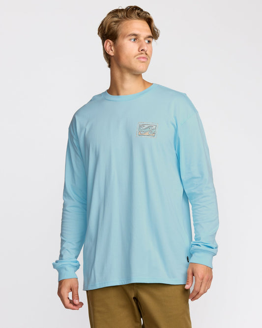 Crayon Wave Regular Long Sleeve T-Shirt - Coastal Blue | Billabong