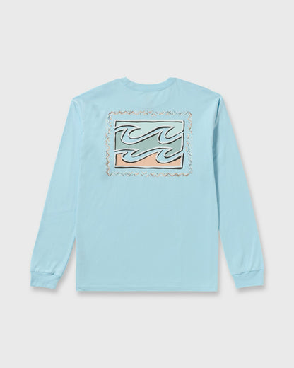 Crayon Wave Regular Long Sleeve T-Shirt - Coastal Blue | Billabong