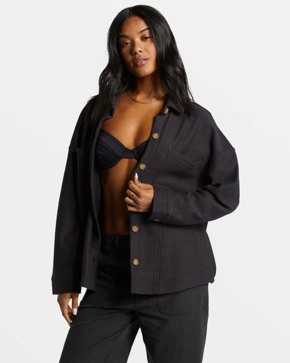 Everytime Oversized Shacket - Black Sands | Billabong