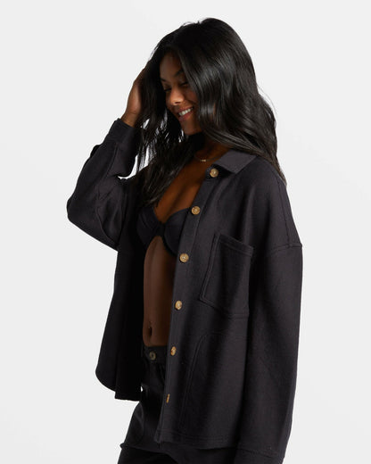 Everytime Oversized Shacket - Black Sands | Billabong