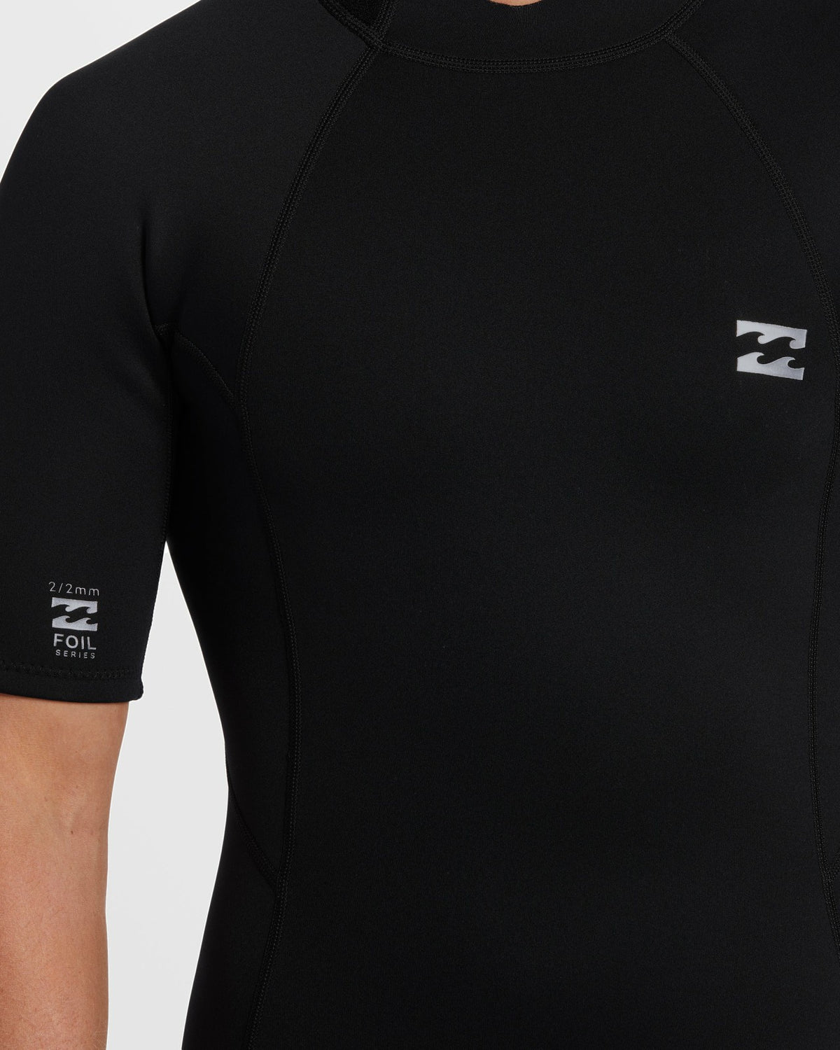 2mm Foil Flatlock Back Zip Short Sleeve Springsuit - Black | Billabong