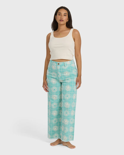 Free Fall Printed Twill Pants - Misty Blue | Billabong