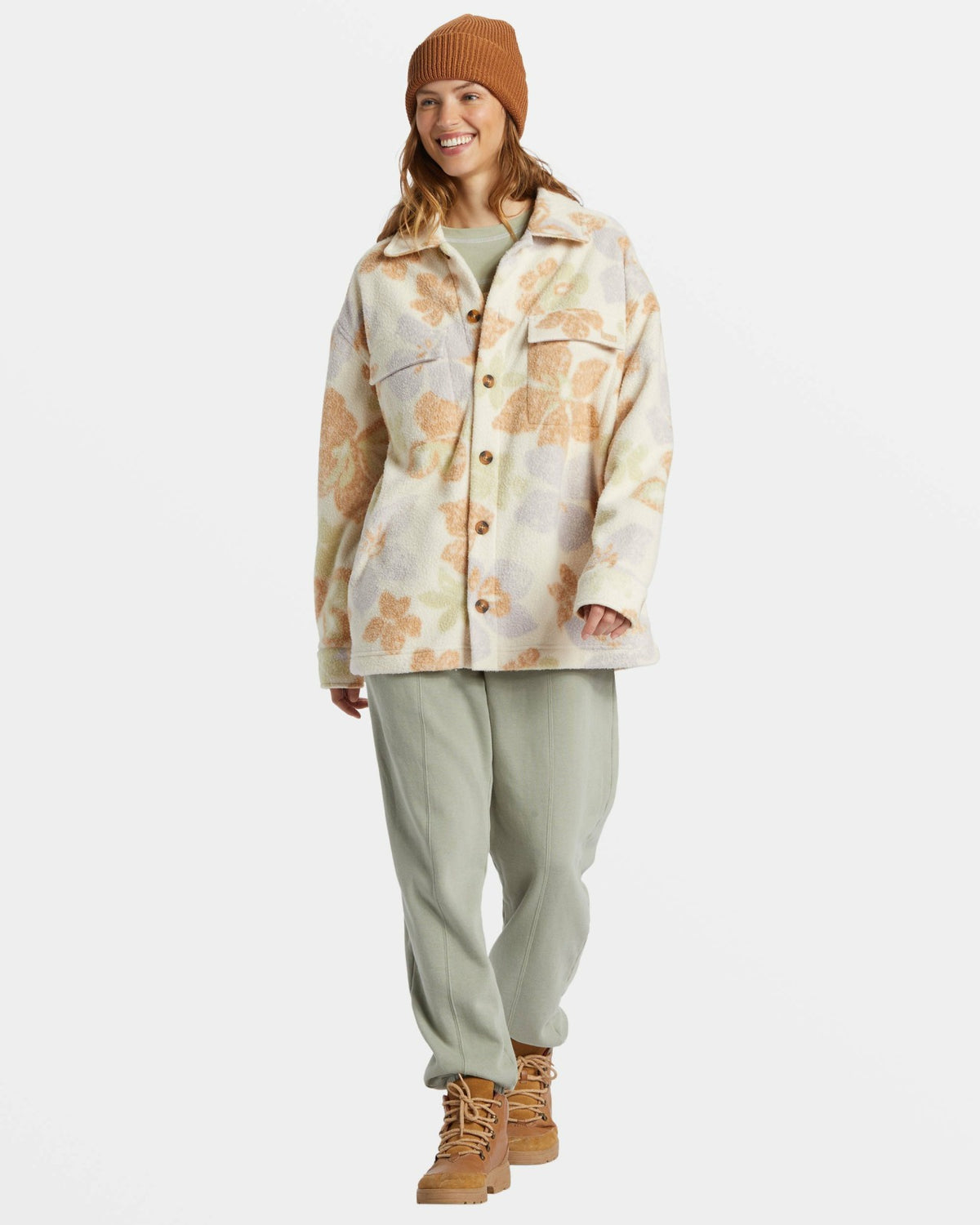 Happy Camper Shacket Button Sweater - Summer Rain | Billabong
