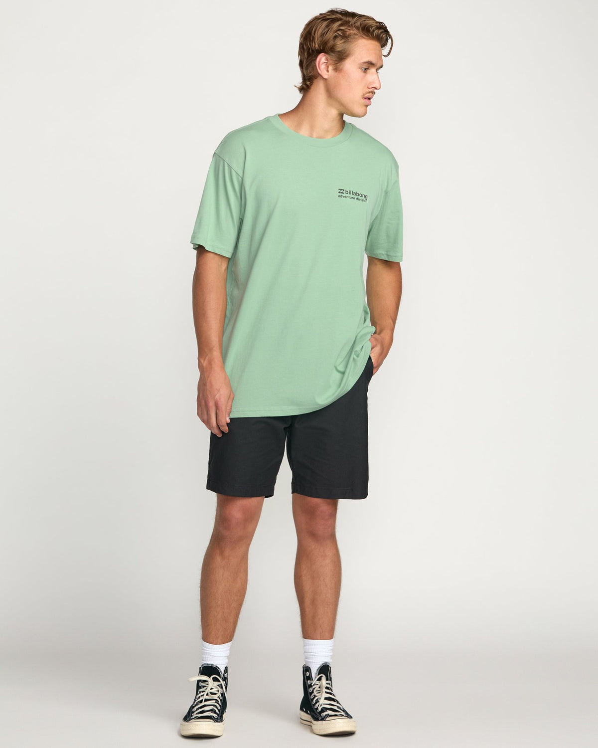 Making Tracks A/Div Tee - Mist Green | Billabong