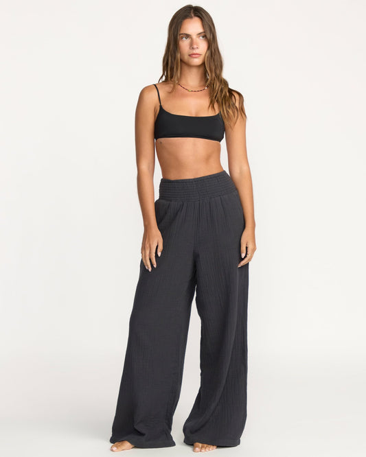 New Waves Gauze Elastic Waist Pants - Black Sands | Billabong