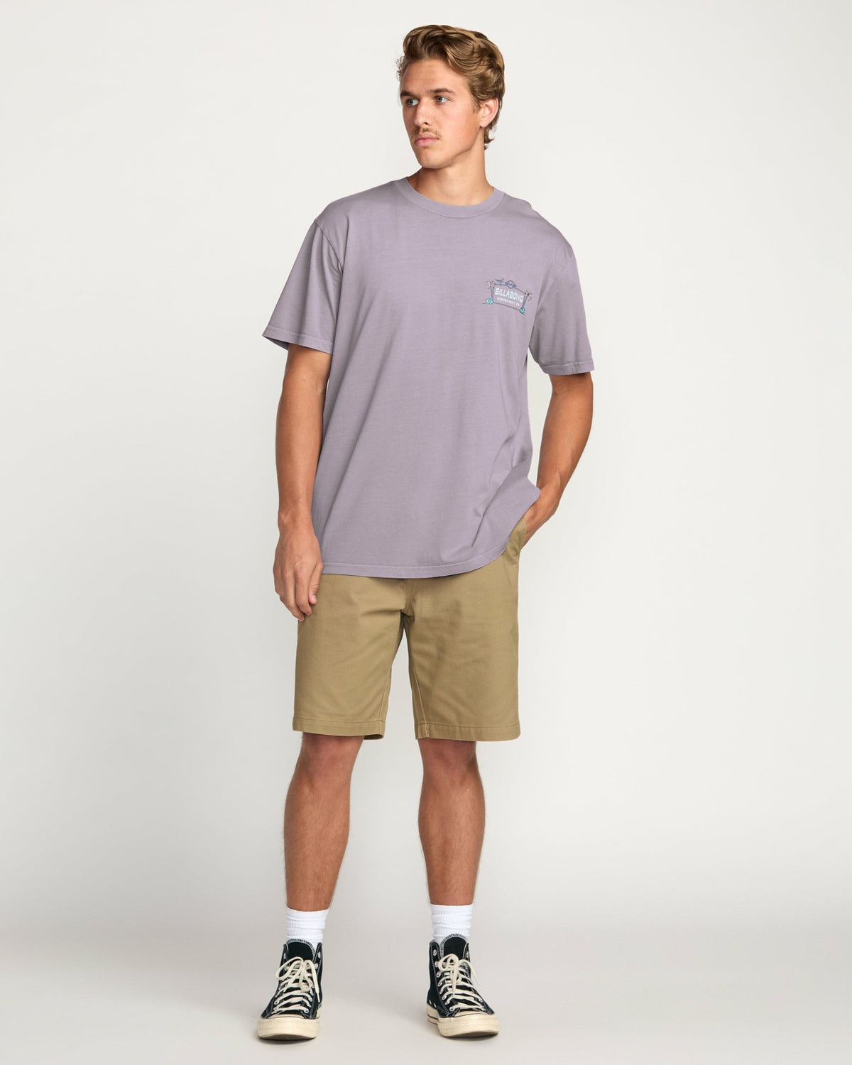 No Vacancy Premium Wave Wash Tee - Light Purple | Billabong