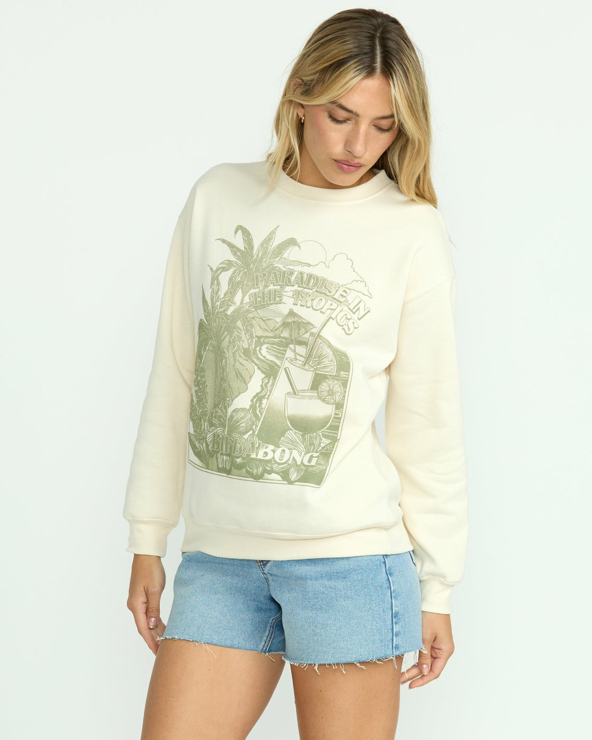 Paradise Awaits Crewneck Sweatshirt - Whitecap | Billabong