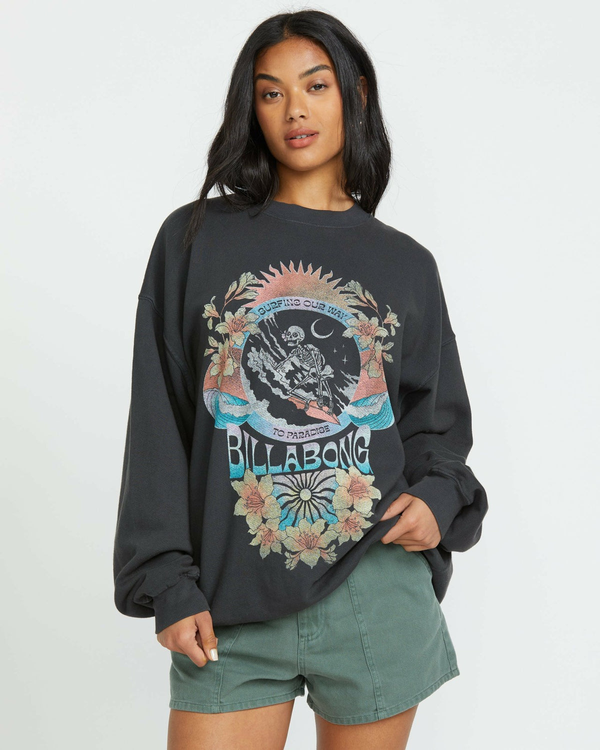 Ride In Crew Sweatshirt - Black Sands | Billabong