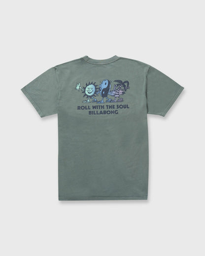 Roll Premium Wave Wash Short Sleeve Tee - Dark Slate | Billabong