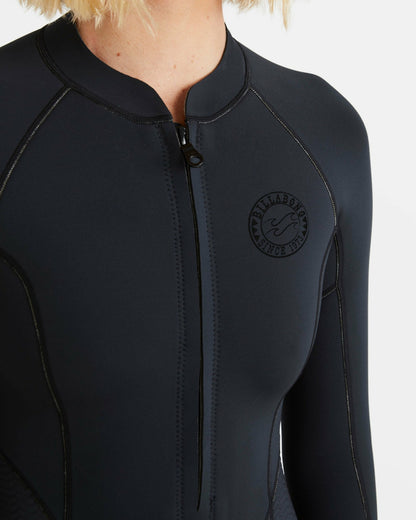 Salty Dayz Natural Flatlock Long Sleeve Springsuit - Black | Billabong