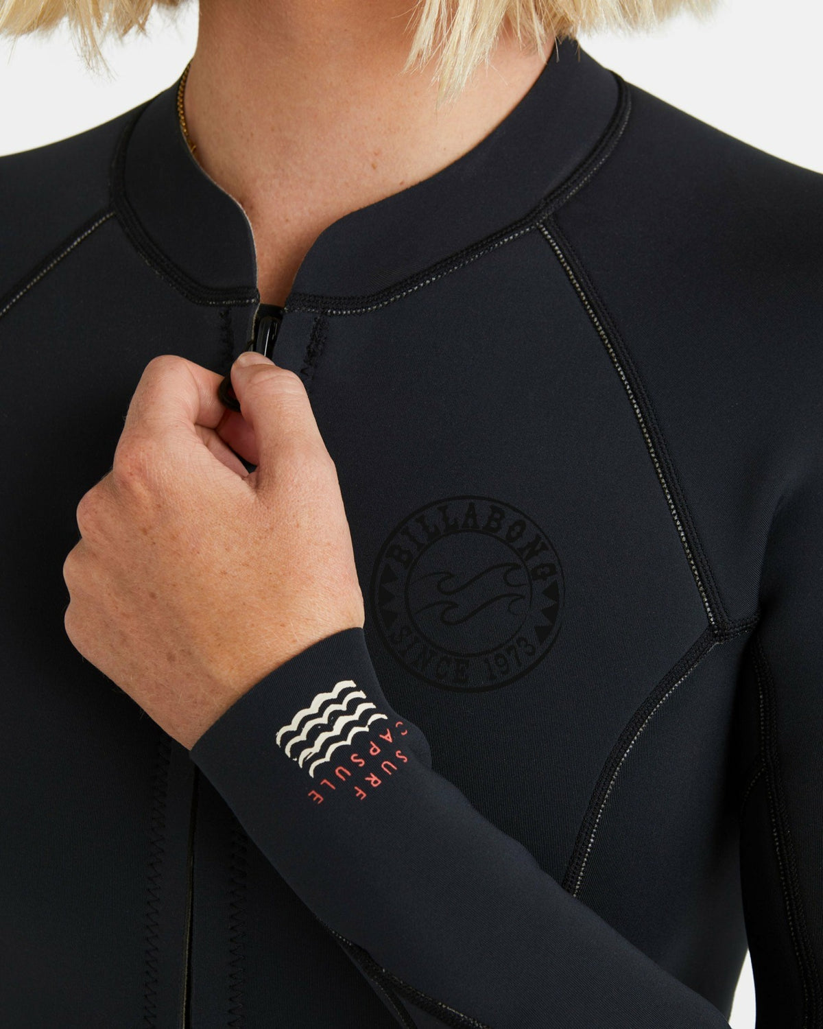 Salty Dayz Natural Flatlock Long Sleeve Springsuit - Black | Billabong