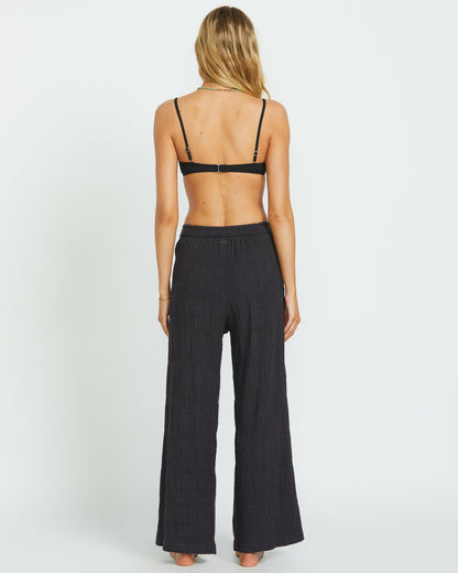 Sandy Shore Elastic Waist Pants - Black Sands | Billabong