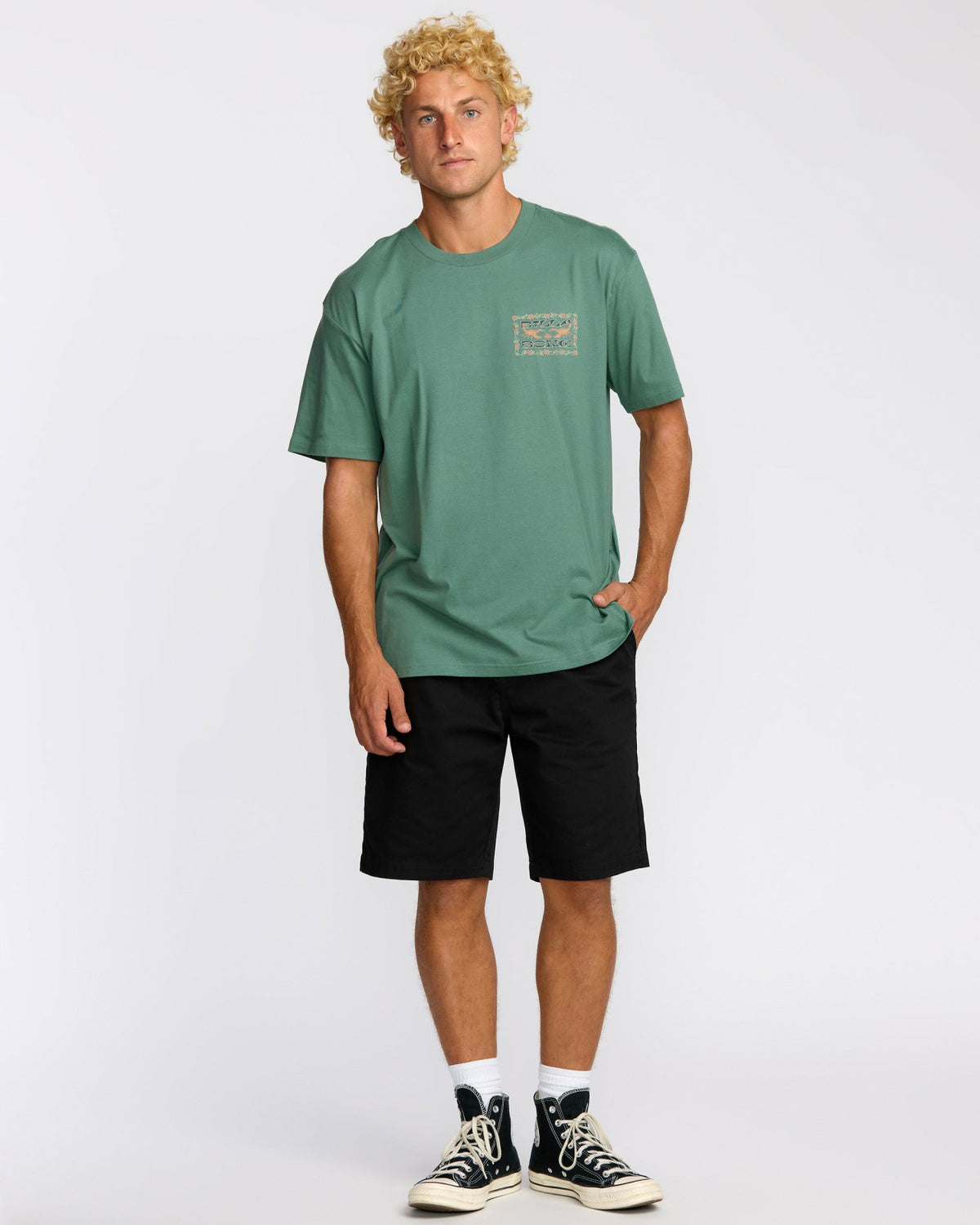Sharp Regular Short Sleeve T-Shirt - Sage Green | Billabong