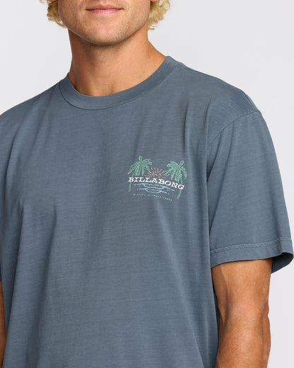 Social Lounge Premium Wave Wash Short Sleeve T-Shirt - Steel Blue | Billabong