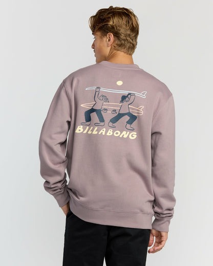 Split The Peak Crewneck Sweatshirt - Purple Ash | Billabong