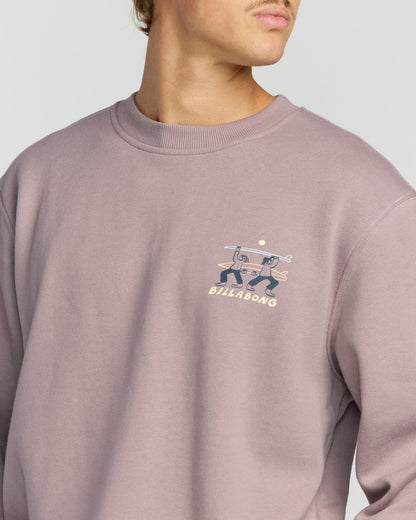 Split The Peak Crewneck Sweatshirt - Purple Ash | Billabong