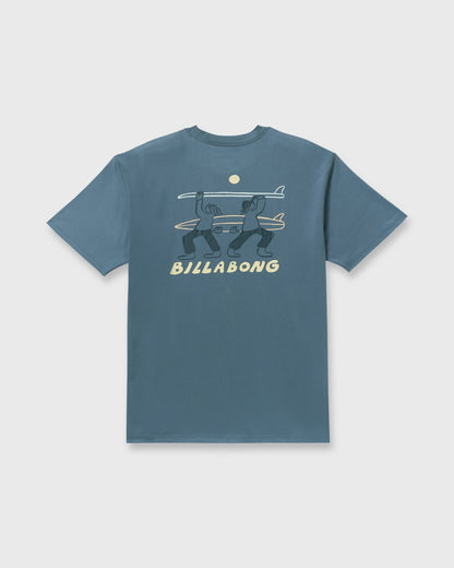Split The Peak Regular Short Sleeve T-Shirt - Steel Blue | Billabong