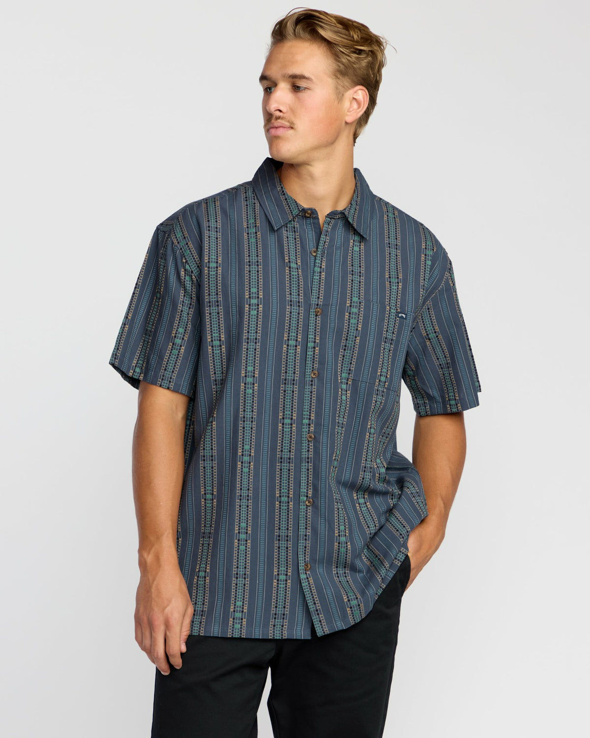 Sundays Jacquard Short Sleeve Shirt - Dark Navy | Billabong