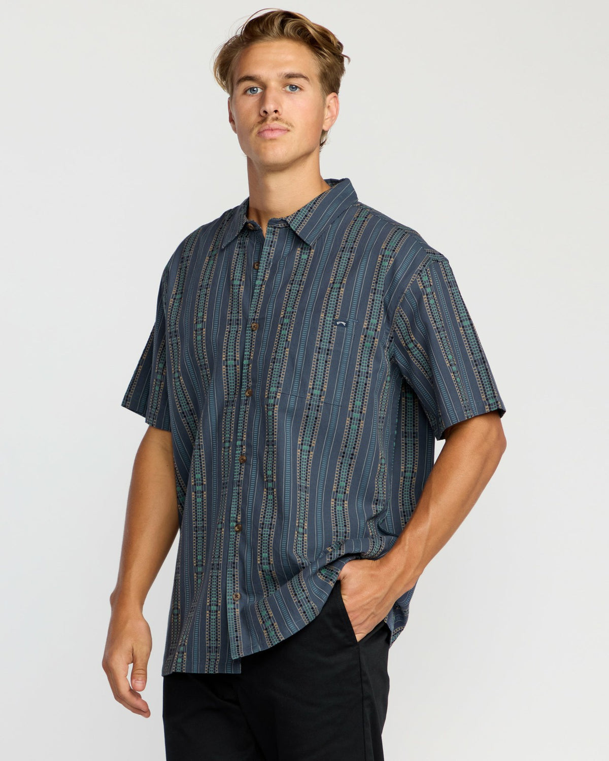 Sundays Jacquard Short Sleeve Shirt - Dark Navy | Billabong