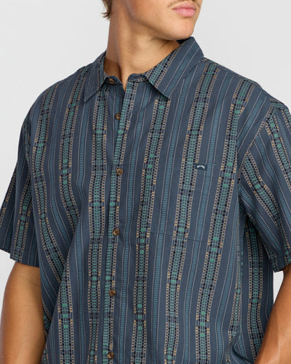 Sundays Jacquard Short Sleeve Shirt - Dark Navy | Billabong