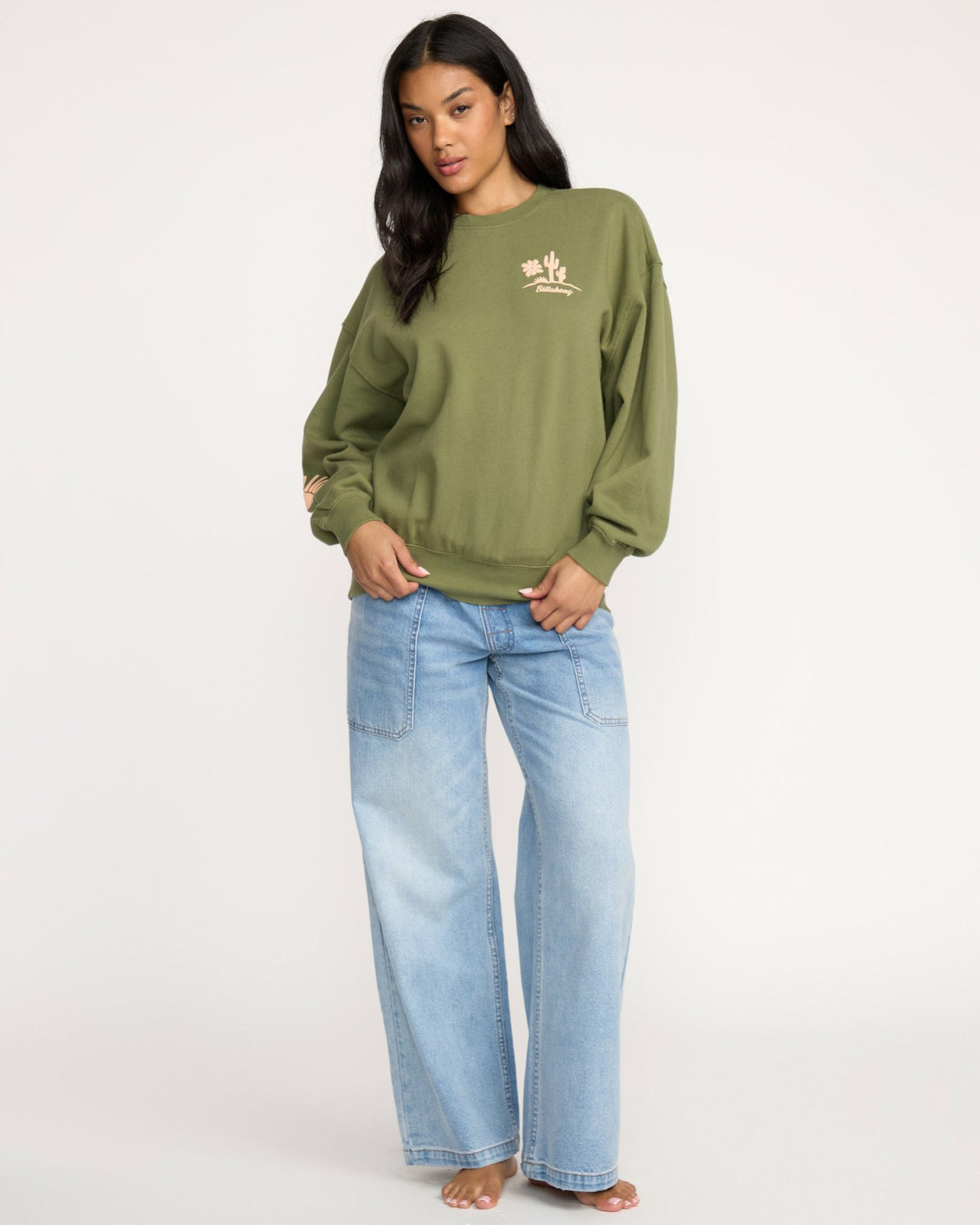 Sun Wave Livin Kendal Crewneck Sweatshirt - Luv Army | Billabong