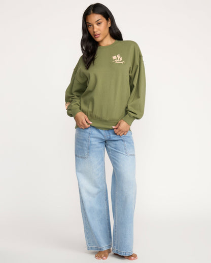Sun Wave Livin Kendal Crewneck Sweatshirt - Luv Army | Billabong