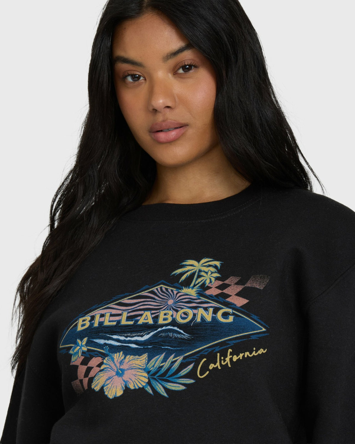 Surfing Solo California Crewneck Sweatshirt - Black | Billabong