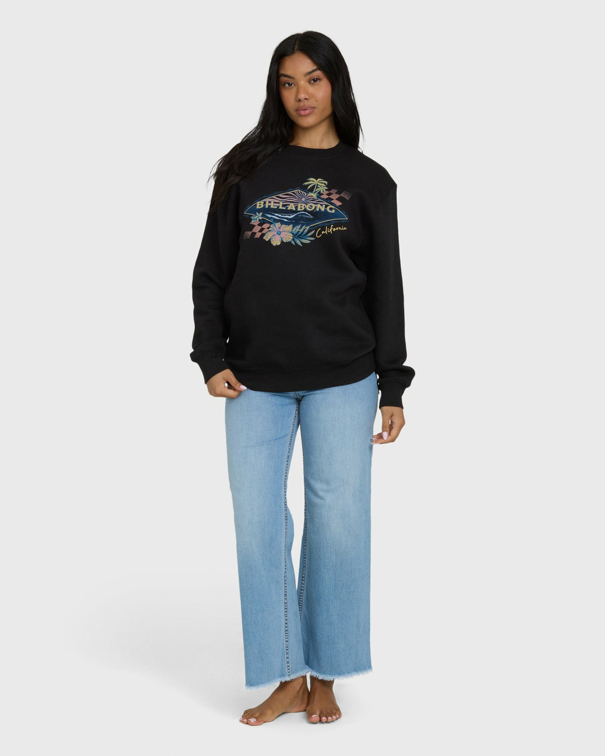 Surfing Solo California Crewneck Sweatshirt - Black | Billabong