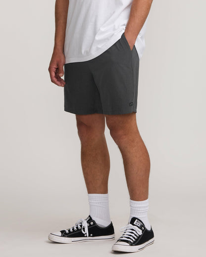 Surftrek Perforated Elastic 17" Hybrid Shorts - Black | Billabong