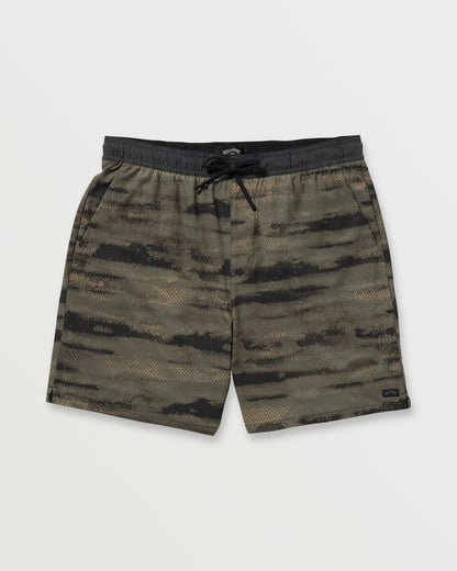 Surftrek Perforated Elastic 17" Hybrid Shorts - Dark Military | Billabong