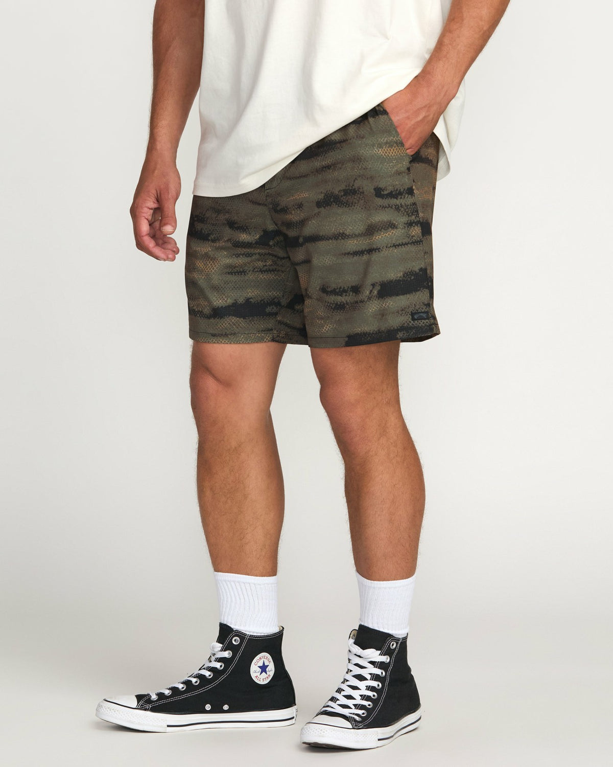 Surftrek Perforated Elastic 17" Hybrid Shorts - Dark Military | Billabong