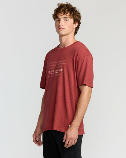 The Label Garage Regular Short Sleeve T-Shirt - Burnt Red | Billabong