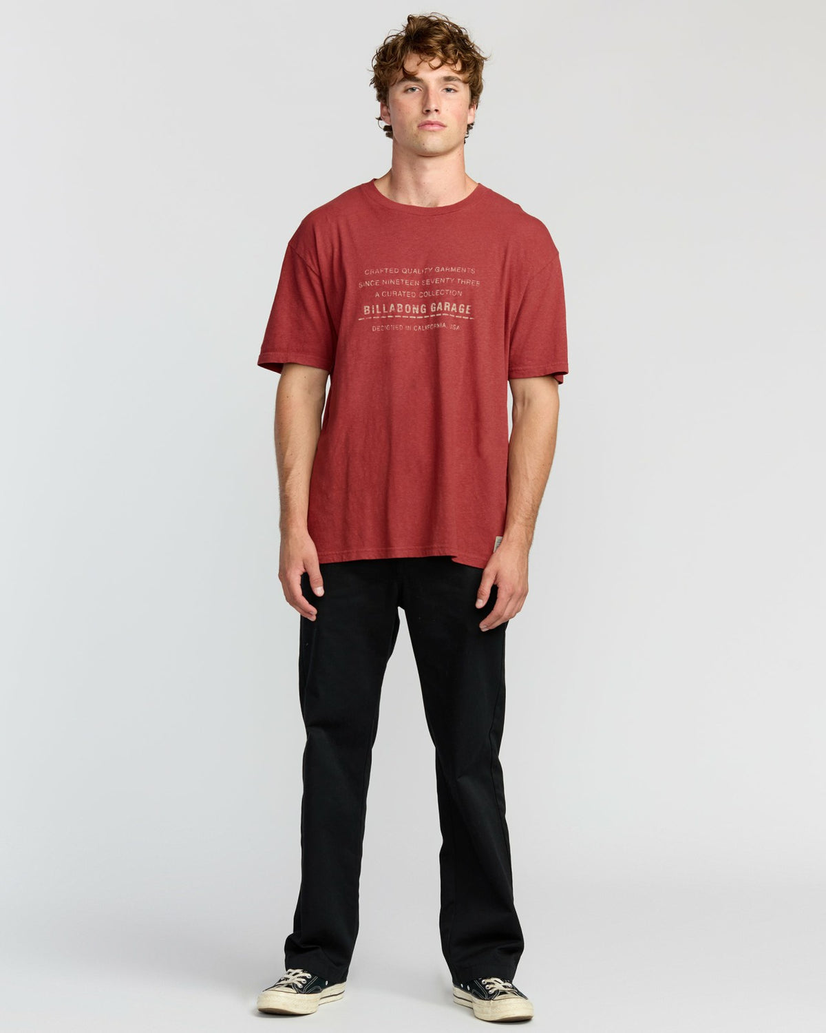 The Label Garage Regular Short Sleeve T-Shirt - Burnt Red | Billabong