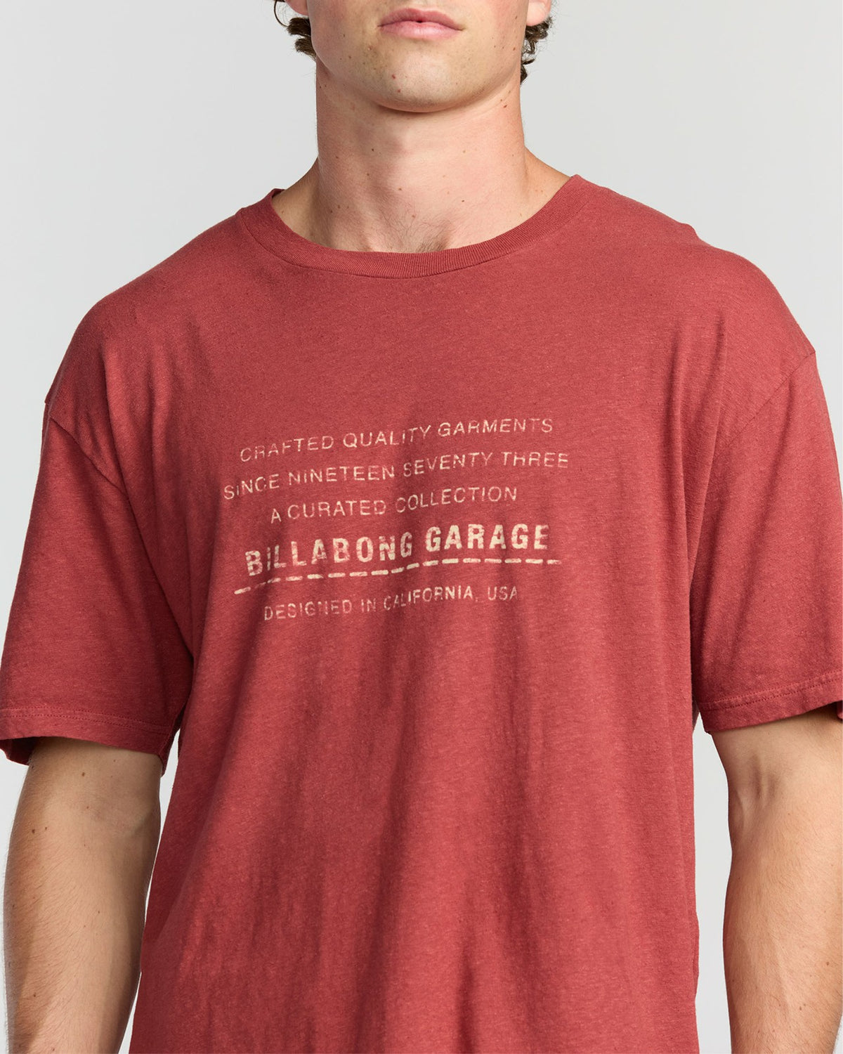 The Label Garage Regular Short Sleeve T-Shirt - Burnt Red | Billabong
